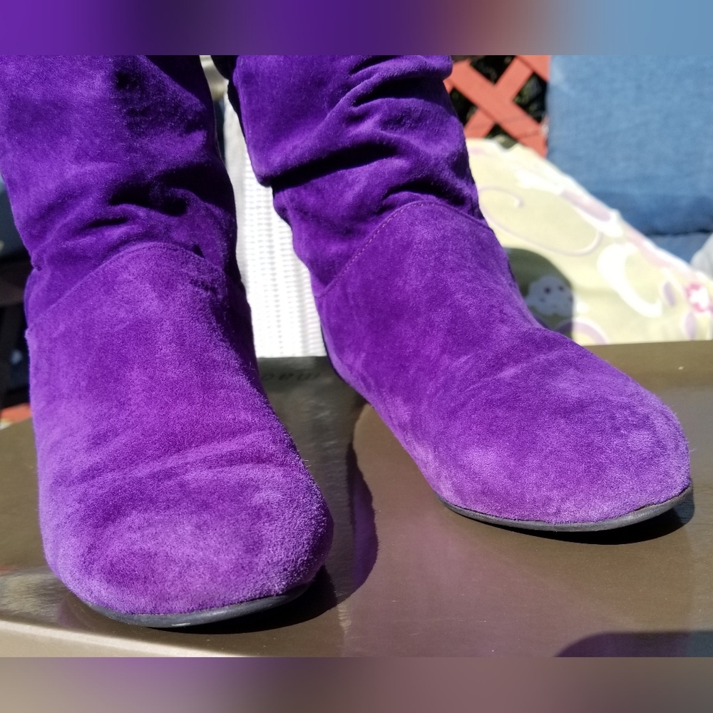 Purple Women's Flat Boots - Picture 5 of 11